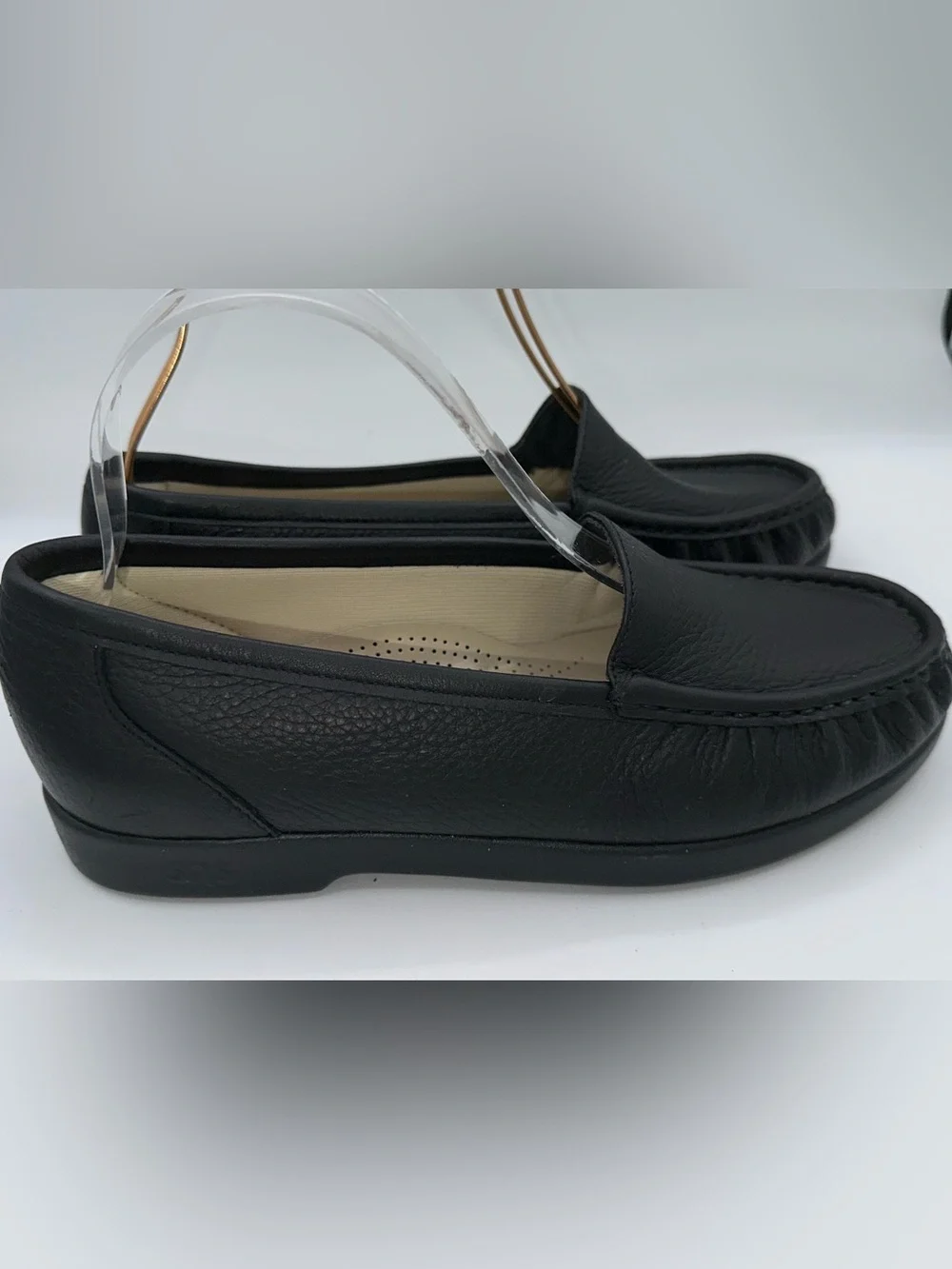 SAS Simplify Black Pebbled Leather Loafers Women Sz 8.5 Tripad Comfort Shoes A23